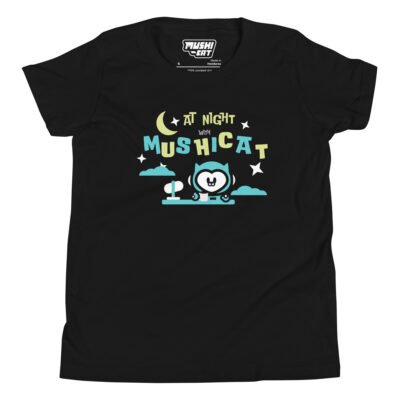 AT NIGHT with MUSHICAT - Youth T-Shirt